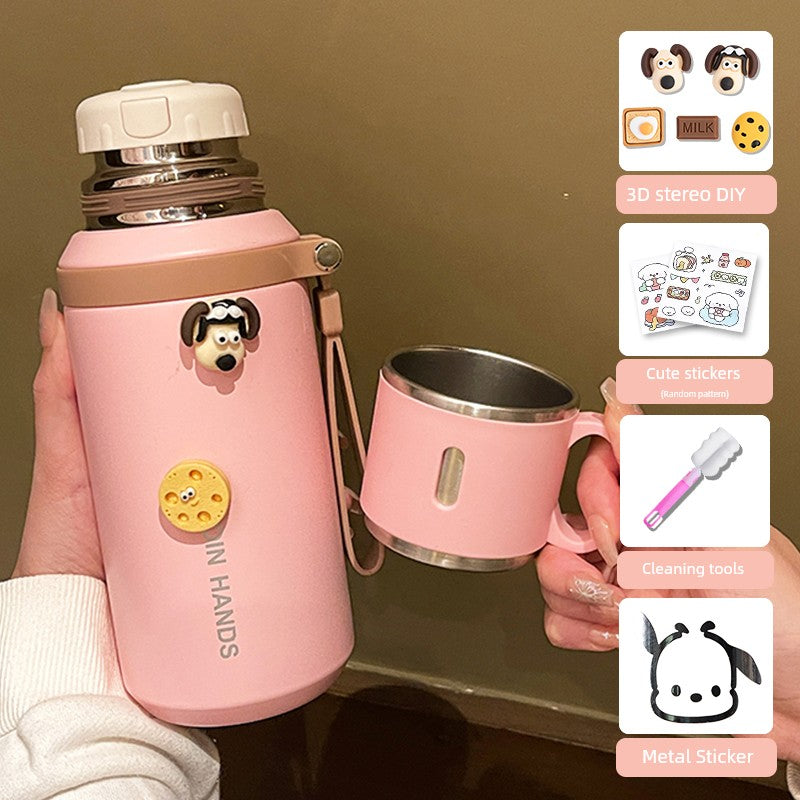 316 Stainless Steel Vacuum Cup for Girls 2024 New Arrival Good-looking with Lid Cup of Tea Water for Students to Go to School