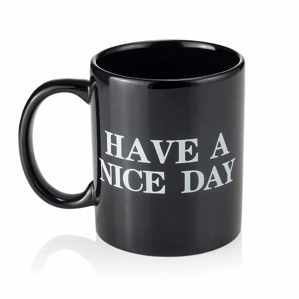 Funny Middle Finger mugs,Have a Nice Day Coffee Mug Creative Cup for Coffee Milk Tea Cups,Ceramic Coffee Porcelain Tea Cup Gift