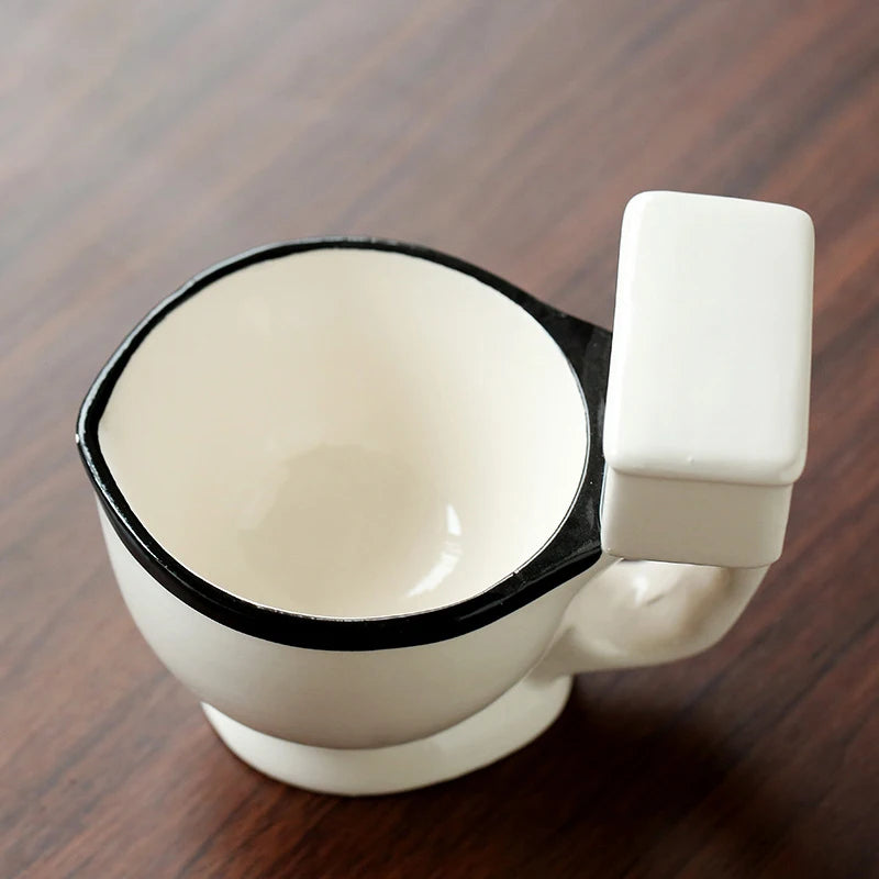 300ml Novelty Toilet Shape Mug Cup Coffee Ceramic Mug With Handle Water Cup Coffee Tea Milk Ice Cream Cup Funny For Gifts