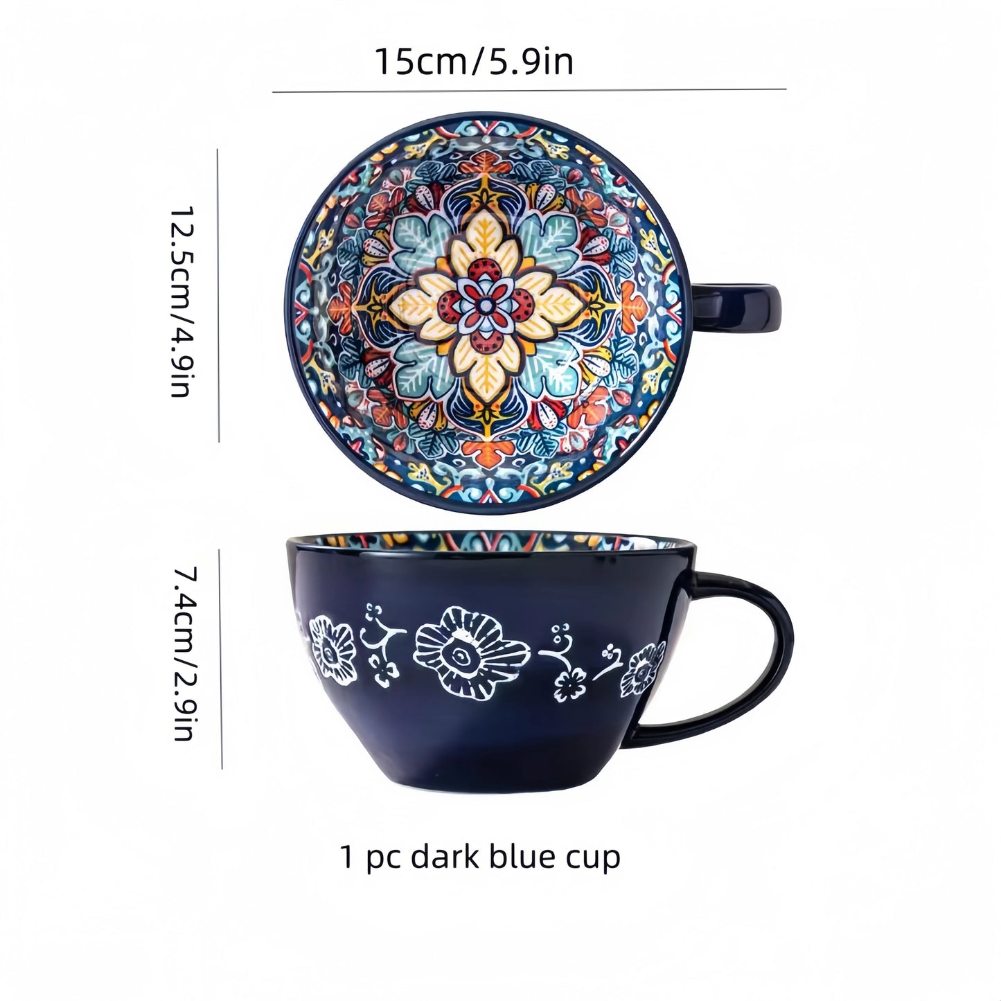Bohemian Morning Tea Mug, 13.5 oz Ceramic Coffee Mug for Family Colleagues Teachers Wives Husbands Sisters Brothers Funny