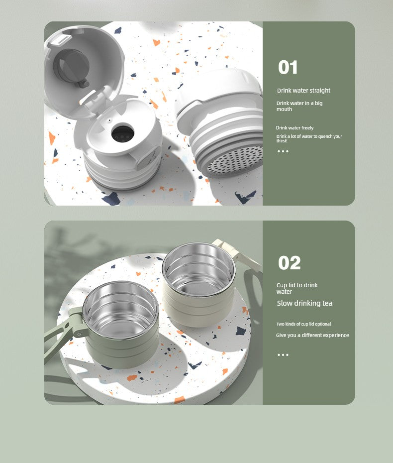 Vacuum Cup Large Capacity Water Cup Female 316 Stainless Steel Kids Student Only Good-looking 2024 New Arrival Cup Male