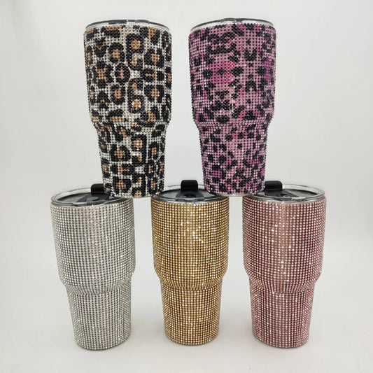 600/900ML Bling Diamond Thermos Sparkling Rhinestone Water Bottle Stainless Steel Coffe Mug Portable Travel Bottle for Car