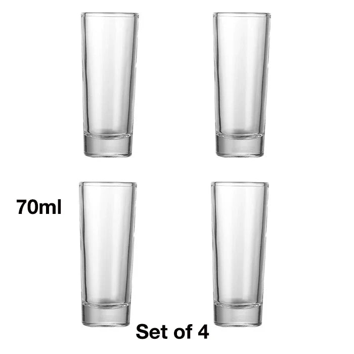 Set of 4 Tall Shot Glasses Mini Mug 70ml