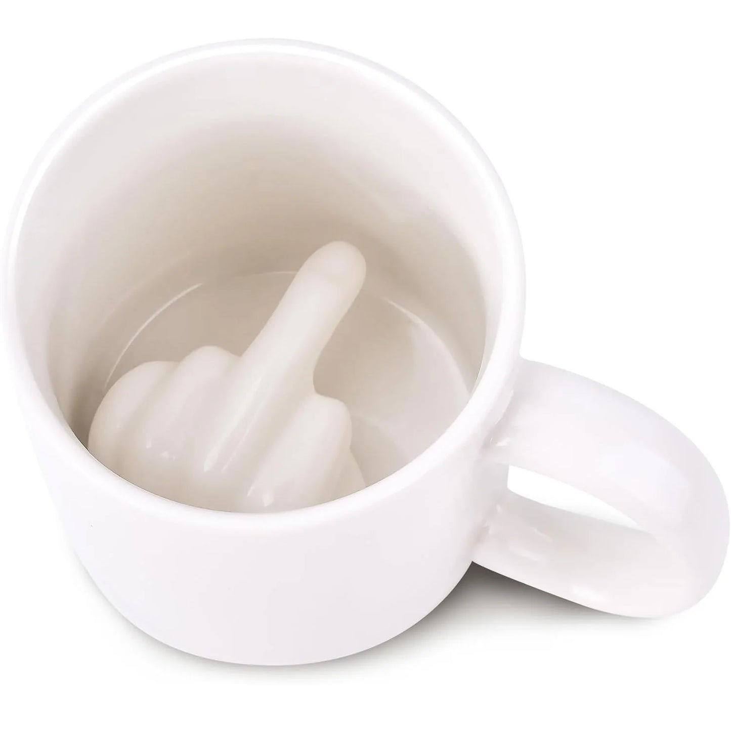 Middle Ceramic Mug Finger Cup Coffee Mug 3D Funny Women Men Water Tea Cup with Handle for Party April Fool's Day Christmas Gift