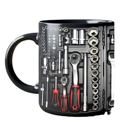 Funny 325ml Coffee Mug Ceramic Toolbox Design Mechanic Water Cup Wrench Pattern Sturdy Mechanic Mug Auto/Car Mechanic Gift