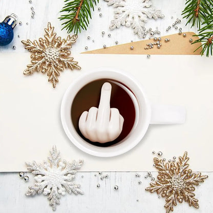 Middle Ceramic Mug Finger Cup Coffee Mug 3D Funny Women Men Water Tea Cup with Handle for Party April Fool's Day Christmas Gift