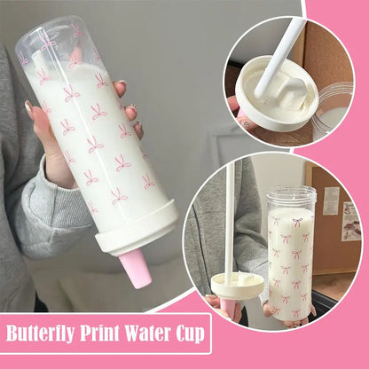 pink bow water bottle