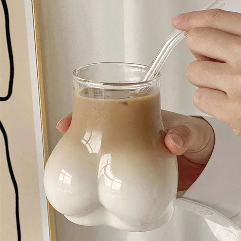 Funny Butt Shaped Glass Cup