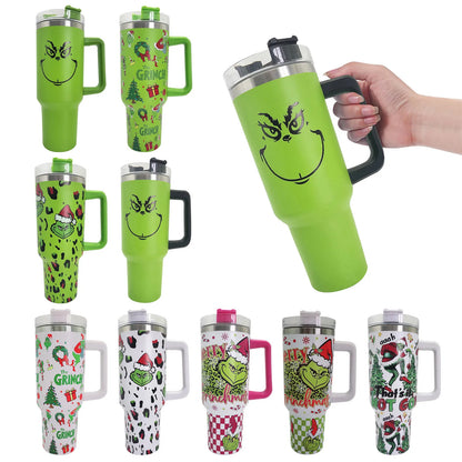 Christmas tumbler with handle