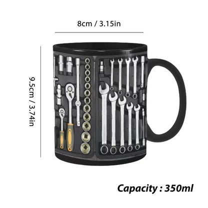 Mechanician Mug Funny Black Ceramic Mug For Coffee Large Tea And Coffee Cup Black Ceramic Mug For Whiskey Juice Wine Beer Soup