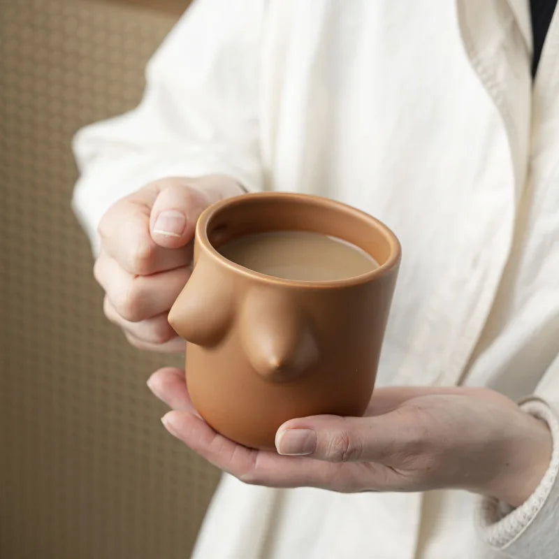 Ceramic Funny Boob Mug Coffee Mug Novelty Gift Titty Shape Breakfast Milk Tea Water Cups Porcelain