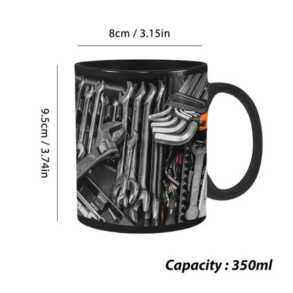 Mechanician Mug Funny Black Ceramic Mug For Coffee Large Tea And Coffee Cup Black Ceramic Mug For Whiskey Juice Wine Beer Soup