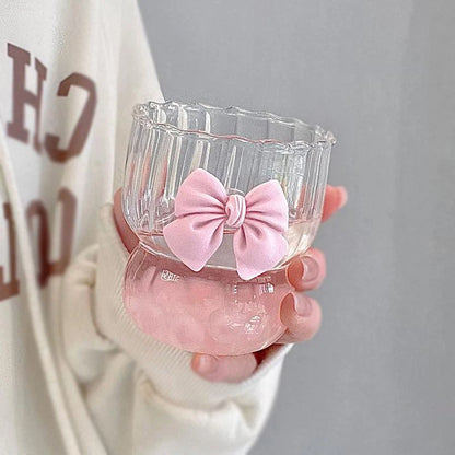 1pcs Pink Bow Glass Cute Water