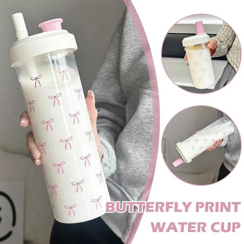pink bow water bottle