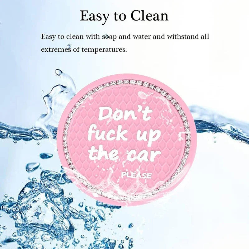 Pink Bling Car Cup Coaster