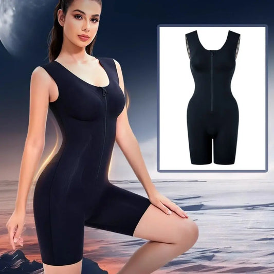 Postpartum Tummy Control Bodysuit with Thigh Coverage