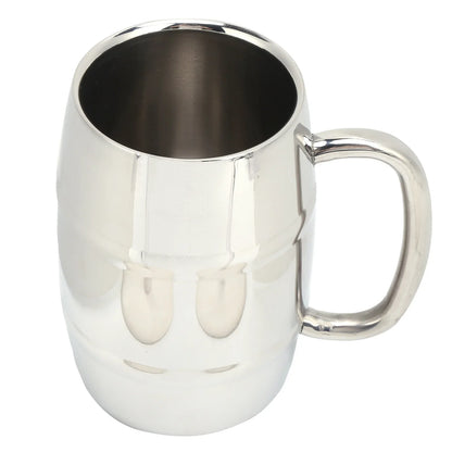 Beer Mug DoubleWalled Large 550ML Whiskey Barrel 304 Stainless Steel Milk Cup For Hot Cold Drinks