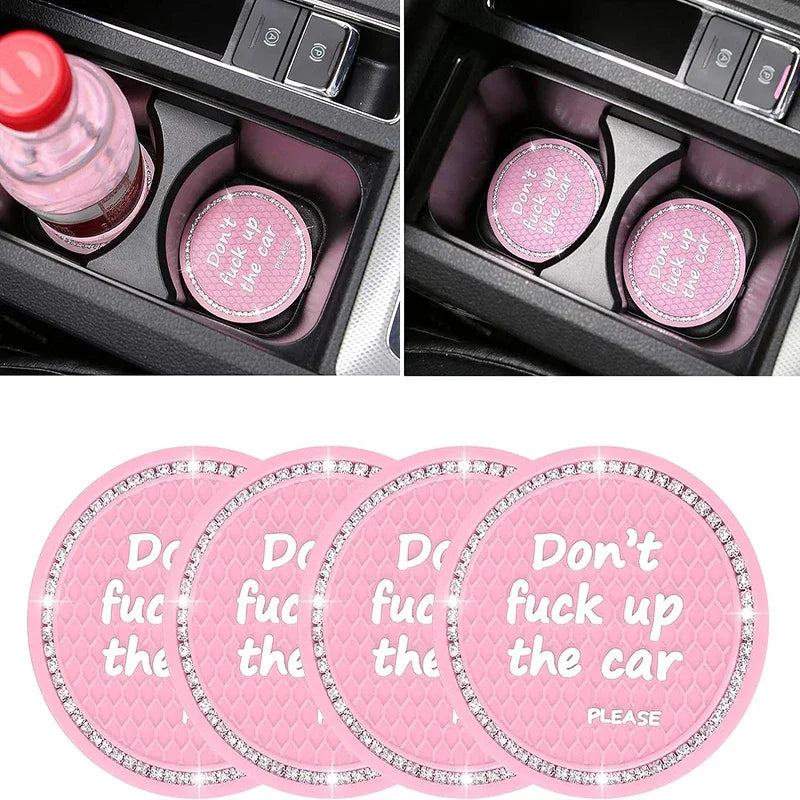 Pink Bling Car Cup Coaster