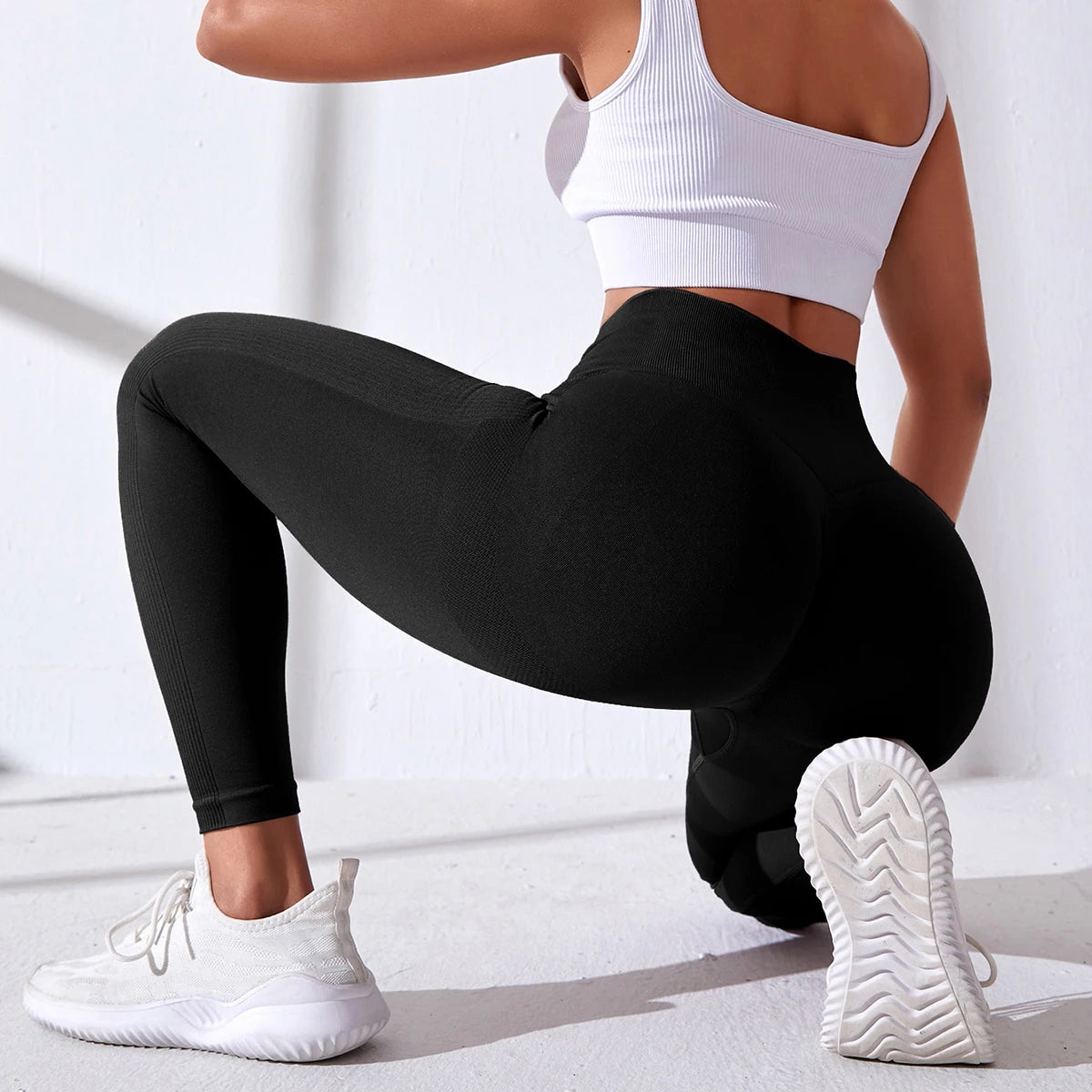 Gradient Leggings Fitness Women High Waist Workout  Jogging Leggins Push Up Pants Gym Tights Stretch Energy Sportswear
