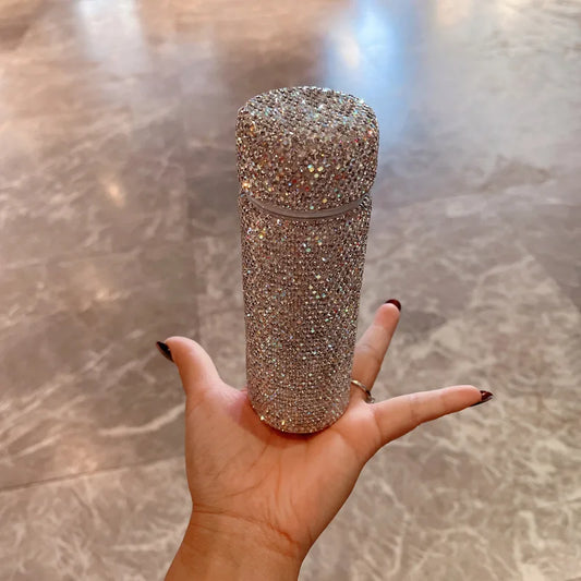 150ML Bling Rhinestone Insulated Cup Double Wall Stainless Steel Water Bottle Portable Thermos Vacuum Flask Mini Cup Coffee Mug