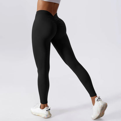 Yoga Leggings Back V Butt Sexy Leggings Women Yoga Pants Fitness Workout Gym Running Leggings High Waist Active Wear Tight Pants