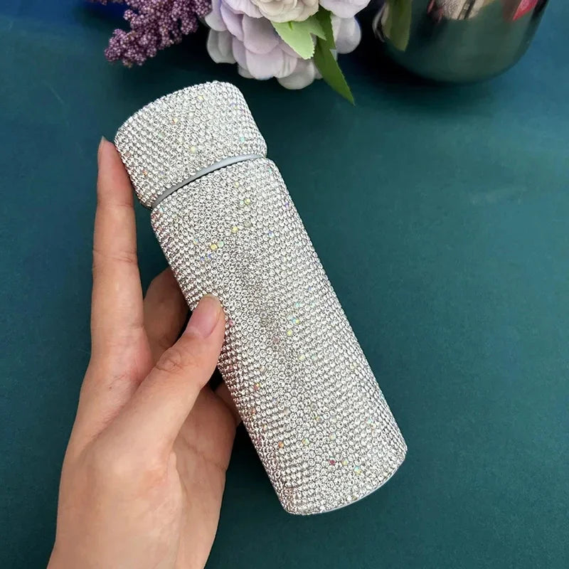 150ML Bling Rhinestone Insulated Cup Double Wall Stainless Steel Water Bottle Portable Thermos Vacuum Flask Mini Cup Coffee Mug