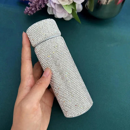 150ML Bling Rhinestone Insulated Cup Double Wall Stainless Steel Water Bottle Portable Thermos Vacuum Flask Mini Cup Coffee Mug