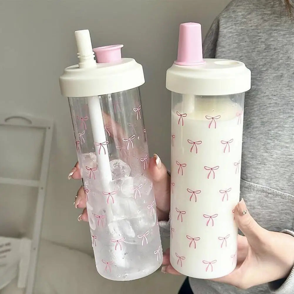 pink bow water bottle