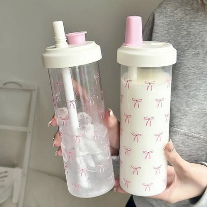 pink bow water bottle