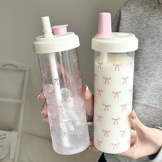 pink bow water bottle