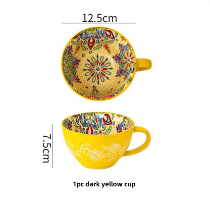 Bohemian Morning Tea Mug, 13.5 oz Ceramic Coffee Mug for Family  Colleagues Teachers Wives  Husbands Sisters  Brothers  Funny