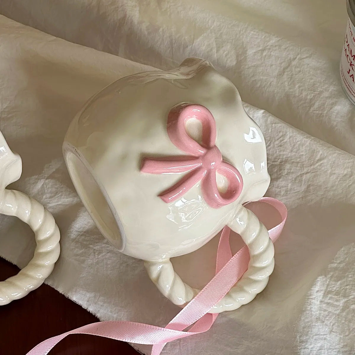 Cute Pink Relief Bow