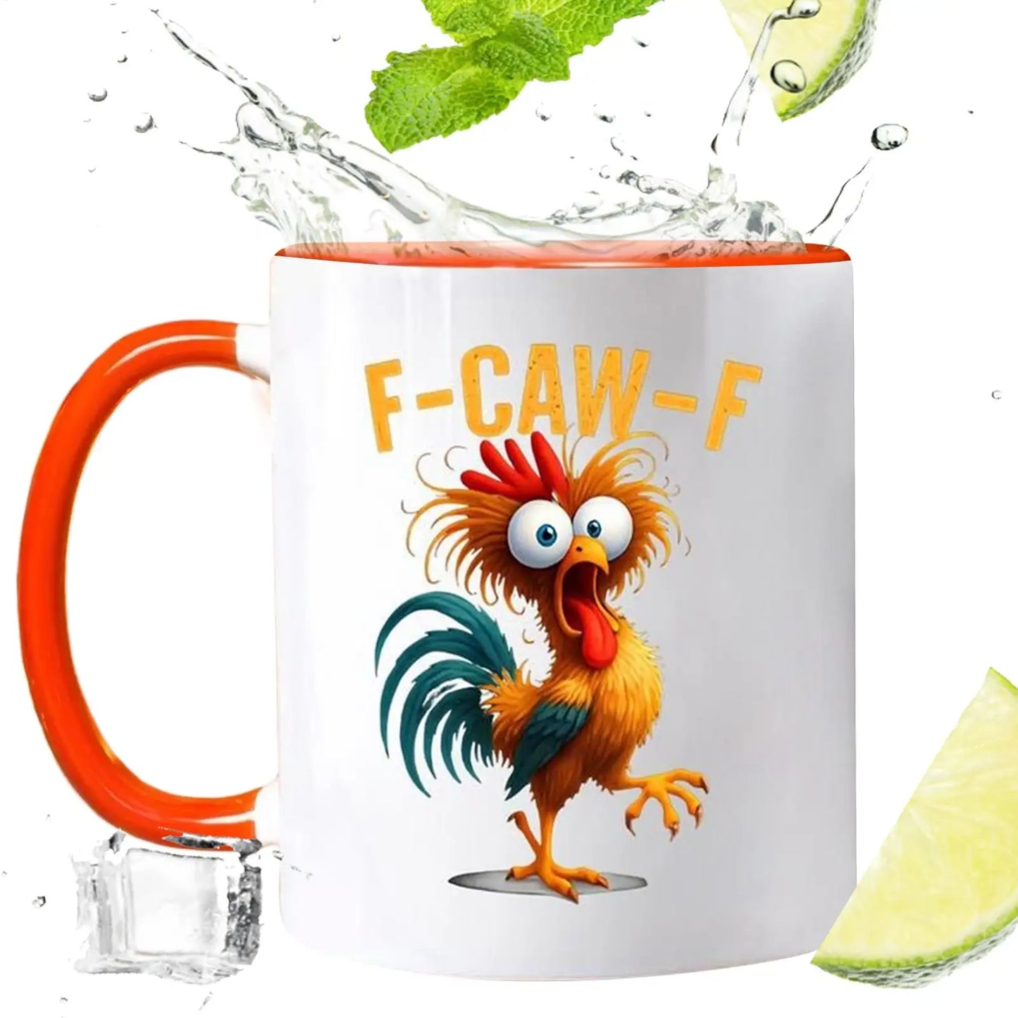 Coffee Mug Ceramic Funny F-Caw-F Chicken FCAWF Coffee Cup Mugs Farmhouse Themed Mug Animal Tea Cup Christmas Gift For Friends