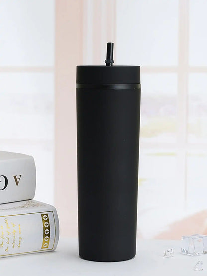 double wall tumbler cup with straws