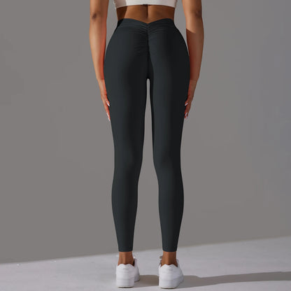 Yoga Leggings Back V Butt Sexy Leggings Women Yoga Pants Fitness Workout Gym Running Leggings High Waist Active Wear Tight Pants