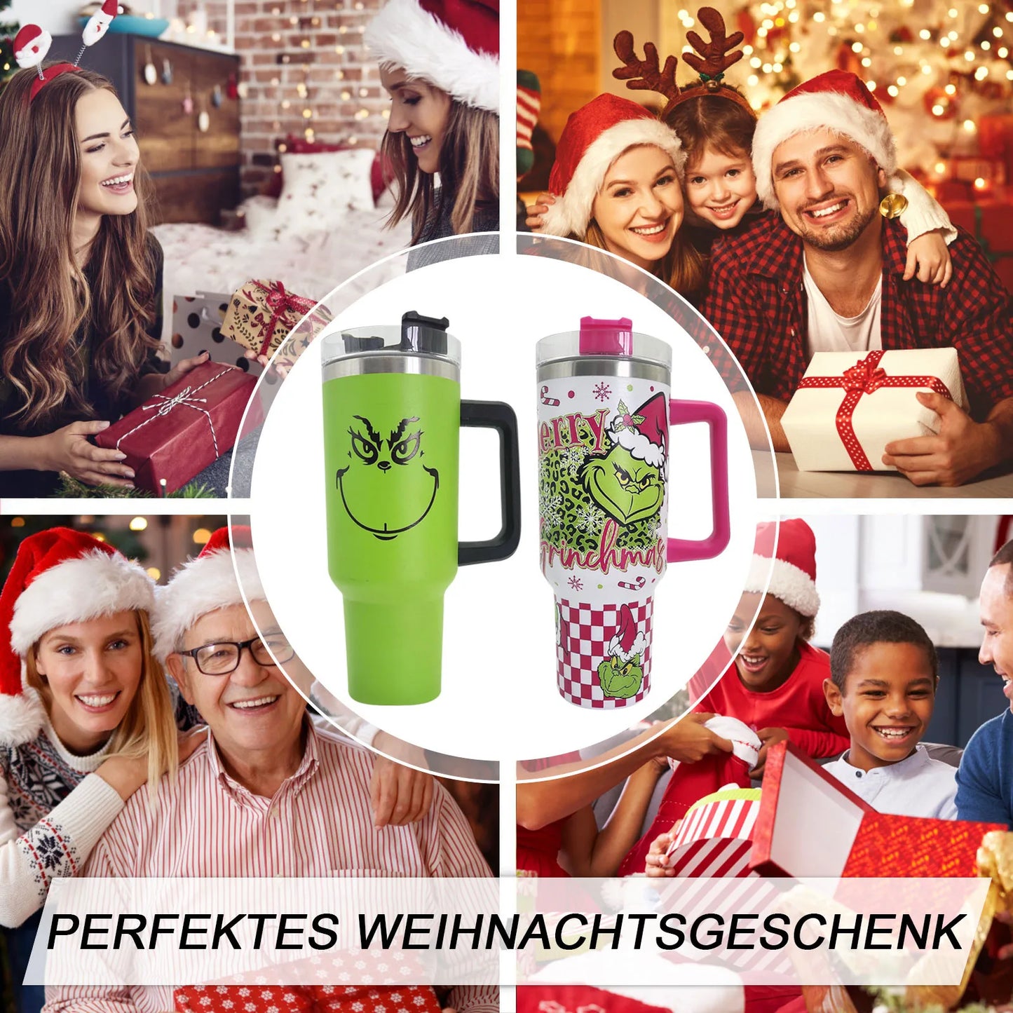 Christmas tumbler with handle