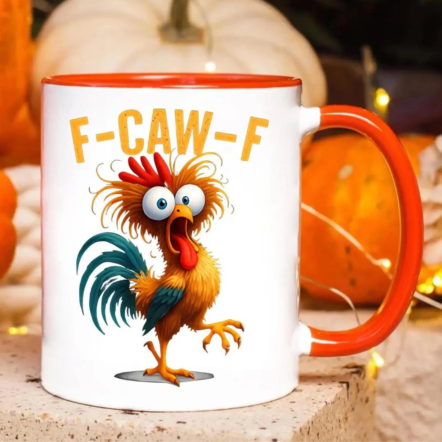Coffee Mug Ceramic Funny F-Caw-F Chicken FCAWF Coffee Cup Mugs Farmhouse Themed Mug Animal Tea Cup Christmas Gift For Friends