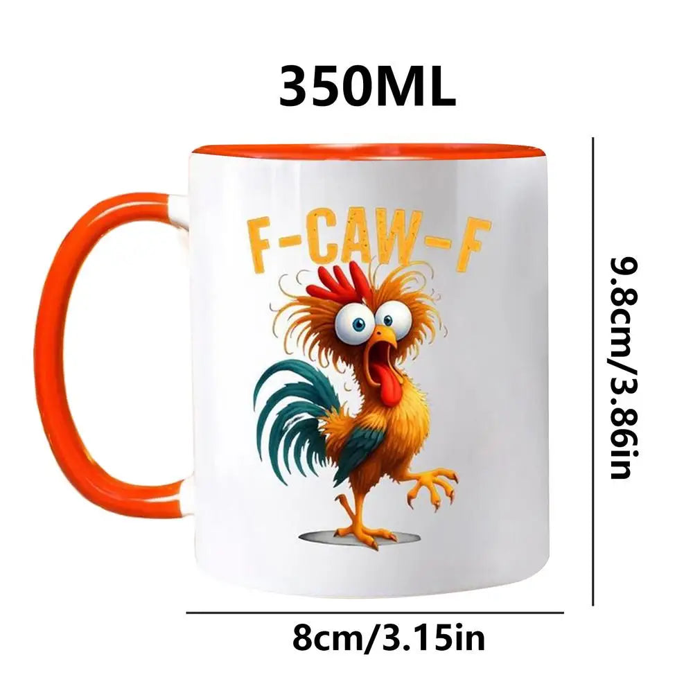 Coffee Mug Ceramic Funny F-Caw-F Chicken FCAWF Coffee Cup Mugs Farmhouse Themed Mug Animal Tea Cup Christmas Gift For Friends