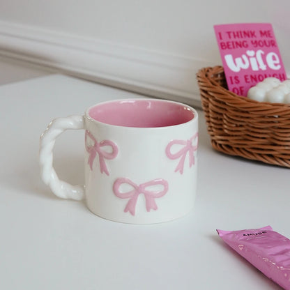 Pink Bow Ceramic Mug