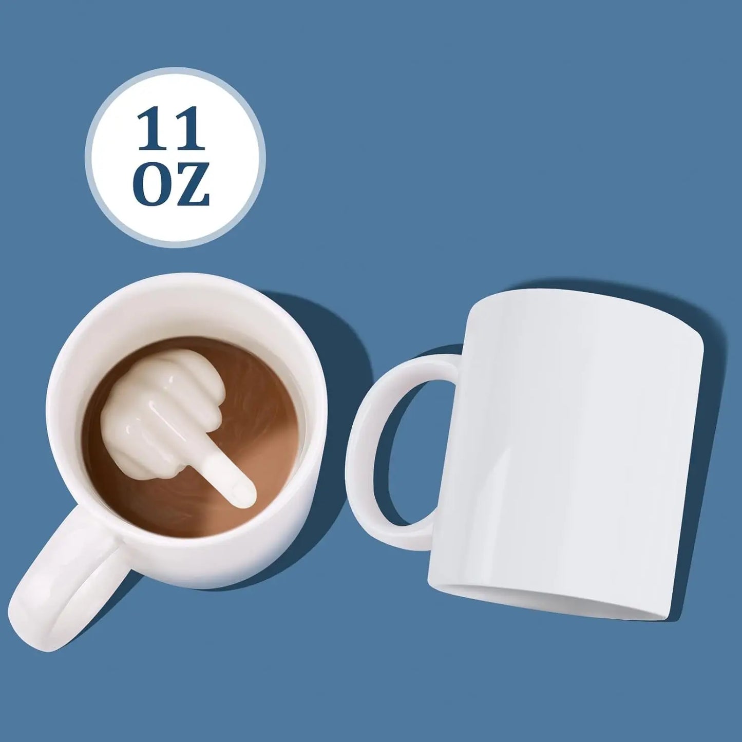 Middle Ceramic Mug Finger Cup Coffee Mug 3D Funny Women Men Water Tea Cup with Handle for Party April Fool's Day Christmas Gift