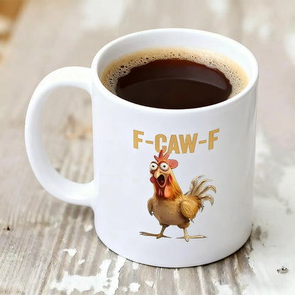 Coffee Mug Ceramic Funny F-Caw-F Chicken FCAWF Coffee Cup Mugs Farmhouse Themed Mug Animal Tea Cup Christmas Gift For Friends
