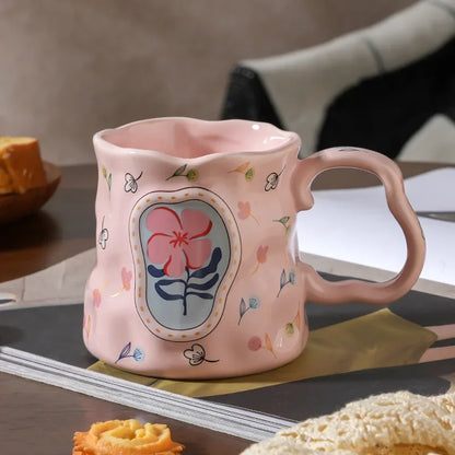 handmade ceramic flower mug