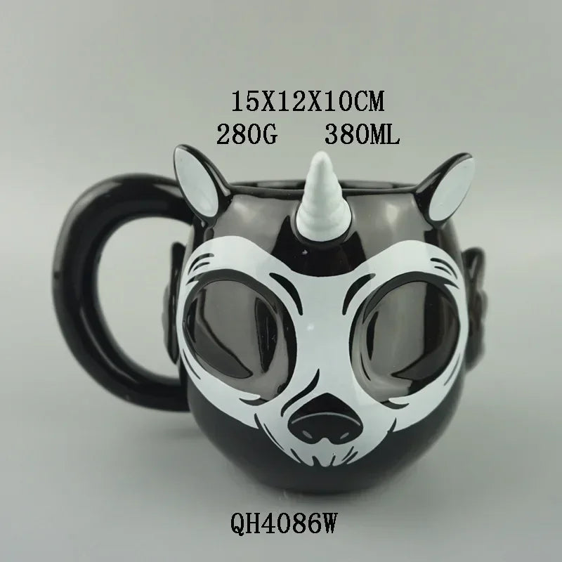 Creative and Cute Ceramic Cup Cat Cup Water Cup Halloween Ghost Day Coffee  Black  Tiki Cartoon Lucky Cat Cup Mugs Coffee Cups