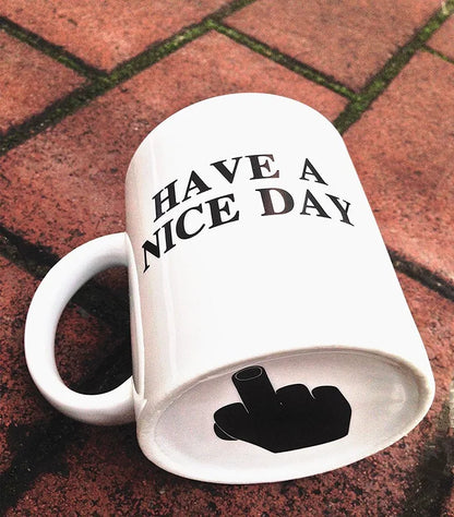 Funny Middle Finger mugs,Have a Nice Day Coffee Mug Creative Cup for Coffee Milk Tea Cups,Ceramic Coffee Porcelain Tea Cup Gift