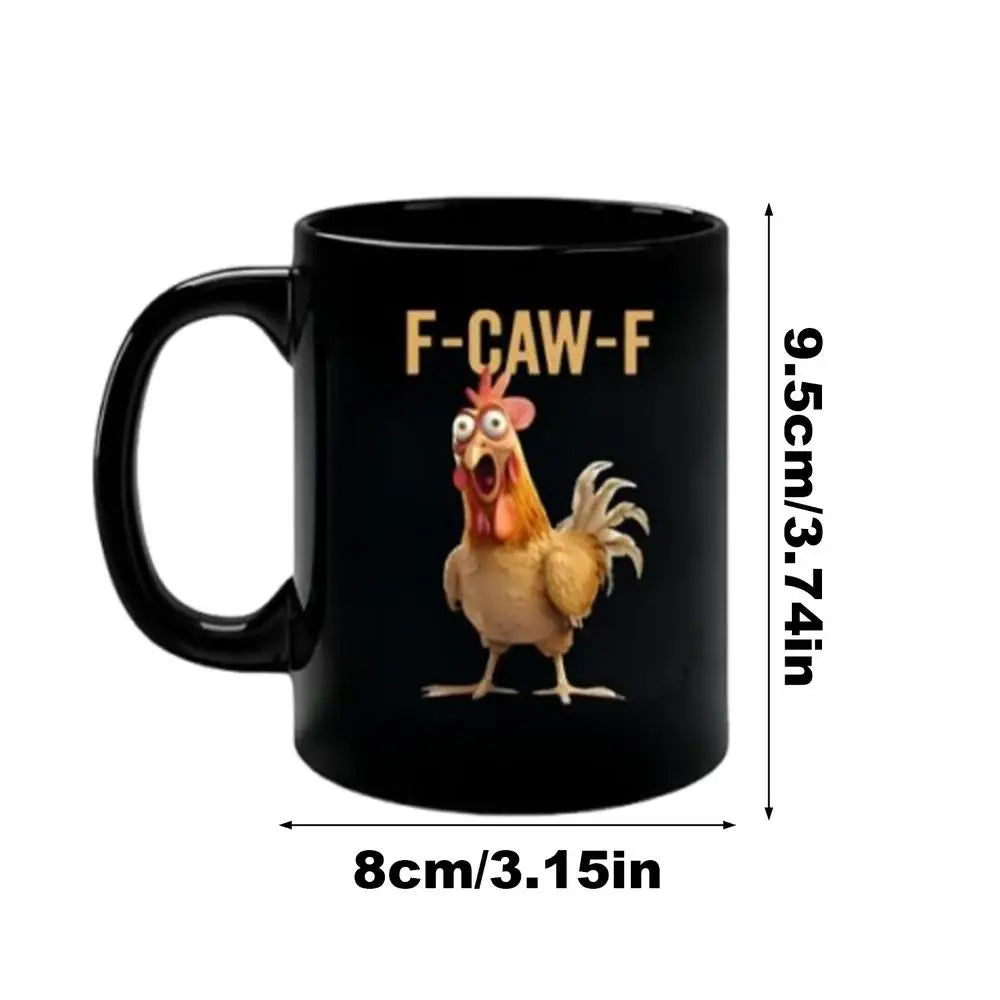 Coffee Mug Ceramic Funny F-Caw-F Chicken FCAWF Coffee Cup Mugs Farmhouse Themed Mug Animal Tea Cup Christmas Gift For Friends