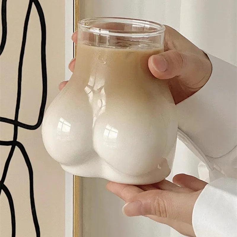 Funny Butt Shaped Glass Cup