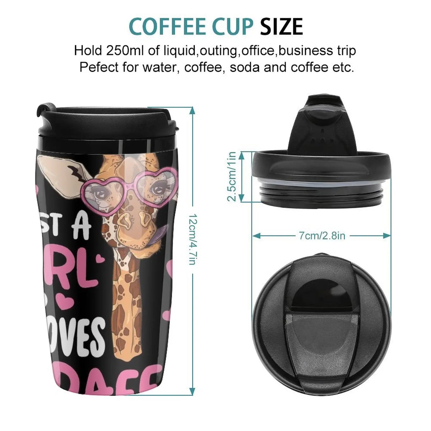 New Just A Girl Who Loves Giraffes Giraffe Lover Gift Travel Coffee Mug Cups And Mugs Coffee Cup Set Thermos Mug