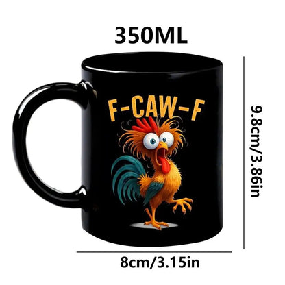 Coffee Mug Ceramic Funny F-Caw-F Chicken FCAWF Coffee Cup Mugs Farmhouse Themed Mug Animal Tea Cup Christmas Gift For Friends