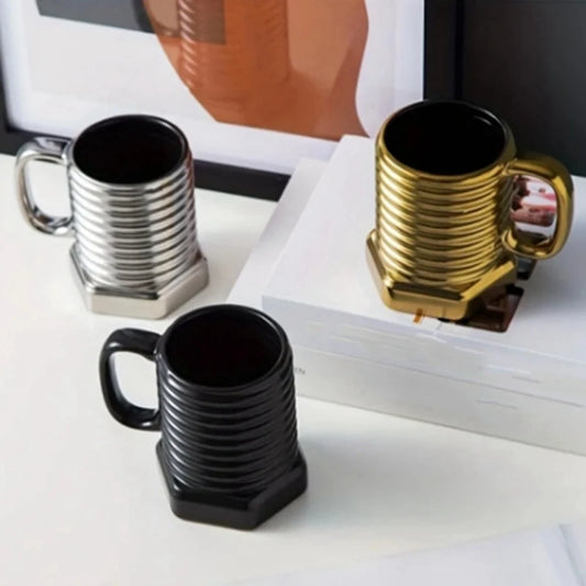 Funny Screw Design Coffee Mug Ceramic Coffee Cups Novelty Water Cups Summer Winter Drinkware Birthday Holiday Gifts